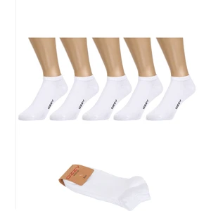 Ozzy Socks 5 Çift Dikişsiz Pamuklu Beyaz Unisex Patik Çorap Yazlık Dayanıklı Topuk ve Burun