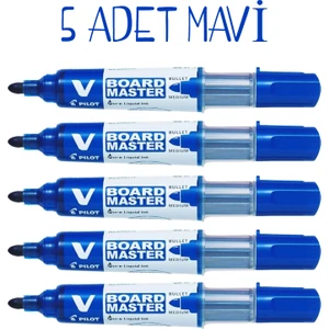 Pilot V Board Master Yuvarlak Uç Tahta Kalemi Mavi 5'li