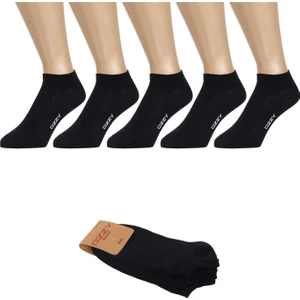 Ozzy Socks 5 Çift Dikişsiz Pamuklu Siyah Unisex Patik Çorap Yazlık Dayanıklı Topuk ve Burun