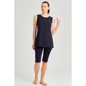 Lacivert Askılı Kadın Havuz Mayosu