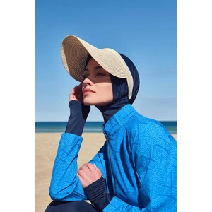 Esila Monogram Desenli Lacivert Tesettür Mayo Üstü