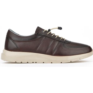 Ziya, Erkek Hakiki Deri Sneaker 1311013 S08 Kahve