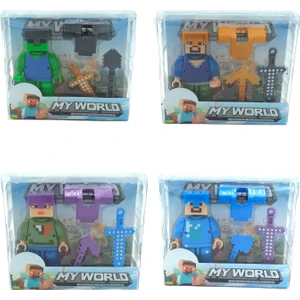 PopŞeker Minecraft LEGO Figürleri 4'lü Set Minecraft Karakterleri