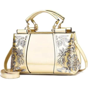 2023 Avrupa ve Amerika Birleşik Devletleri Popüler Rugan Parlak Kadın Çantası Atmosferik Çanta Büyük Kapasiteli Kadın Omuz Askılı Çanta Nakış Çantası High-End Lüks (Yurt Dışından)