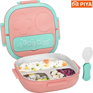 500ML Paslanmaz Çelik Bento Kutusu Çocuklar Için Yalıtımlı Öğle Yemeği Kutusu Yürümeye Başlayan Kızlar Metal Porsiyon Kesitler Sızdır Yoksa Öğle Yemeği Konteyner Kutusu (Yurt Dışından)