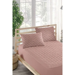 Ely Parker Renkli Yastık Alezi - %100 Pamuk - Kapitoneli - Yastık Koruyucu -Pembe (2 Adet)