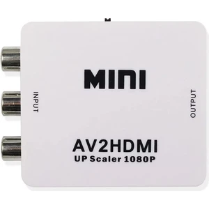 Rca To HDMI Tos Av Çevirici Dönüştürücü 1080P Mini AV2HDMI Video Conventer - AL2666 Beyaz