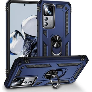 Xiaomi Mi 12T Pro Kılıf Yüzüklü Standlı Manyetikli Armor Zırh