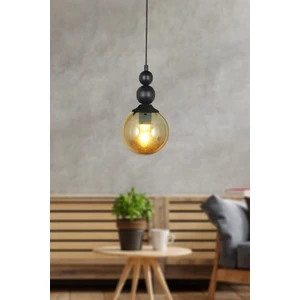 Taşcan Aydınlatma Koza Tekli Siyah Sarkıt Avize Füme Camlı