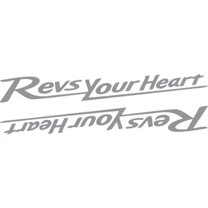 Revs Your Heart Yazılı Mini Sticker Etiket Modeli