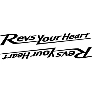 Revs Your Heart Yazılı Mini Sticker Etiket Modeli