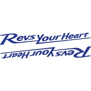 Revs Your Heart Yazılı Mini Sticker Etiket Modeli