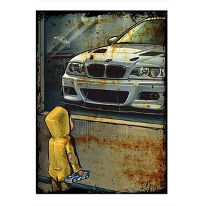 Bmw Araba Modern Ahşap Tablo