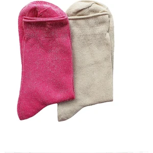 Unlimited Legwear 2li Pembe/bej Simli Ince Soket Çorap Seti