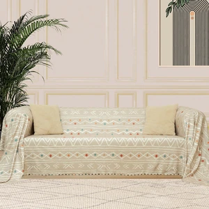 Softmicro Etnik Desenli Boho 180X220 cm Koltuk Örtüsü Şalı, Kanepe Örtüsü, Tv Battaniyesi Camel