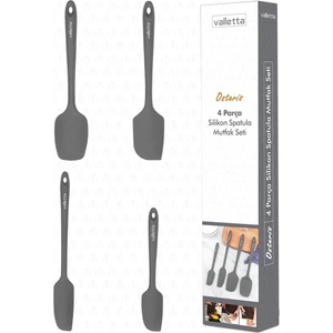 Osteris Isıya Dayanıklı Yanmaz Yapışmaz Silikon Spatula Seti 4 Parça Gri