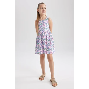 Kız Çocuk Desenli Kolsuz Pamuklu Elbise T2575A623HS