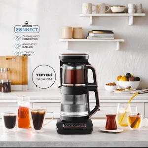 Robotea Pro Connect 4 in 1 Konuşan Cam Çay Makinesi Rosegold
