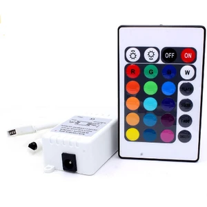Ata Elektronik Rgb Şerit LED Kumandası Regebe Remote Control  6 Amper DC12 V-24 50/60Hz Kontrol 12 Volt (16 Renk Çeşidi) 24 Tuşlu Rgb Kumanda)R