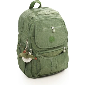 571 Krinkıl / Klinkır Su Geçirmez Hafif Çok Gözlü Spor, Seyahat, Okul, Laptop Sırt Çantası Yeşil 9-2E