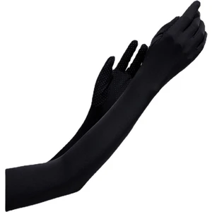 Ilkbahar ve Yaz Buz Ipek Uzun Güneş Koruyucu Eldiven Kadın Yaz Anti-Uv Kol Kılıfı Açık Naylon Kapak Buz Hissi (Yurt Dışından)