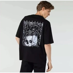 Amor Man Büyük Beden Özel Tasarım Wolfpack Sırt Baskılı %100 Pamuk Oversize Erkek T-Shırt