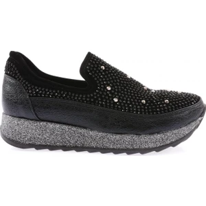 AKT-05-23Y Kadin Kalin Taban Kristal Taşli Sneakers Ayakkabi