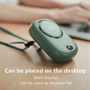 Yeni Tembel Boyun Fanı Yapraksız USB Şarjlı Mini Fan Büyük Rüzgar Boyun Asılı Bel Fanı (Yurt Dışından)