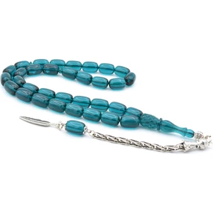 Imamesi Kalem Işçilikli Lacivert Ateş Kehribar Tesbih