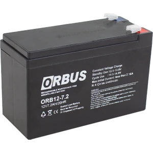 Akü 12 Volt 7.2 Amper Orbus Upsler Için ORB12-7.2 ( 150 x 65 x 90 mm )