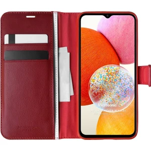 Samsung Galaxy A14 Kılıf Delux Leather Wallet Kırmızı
