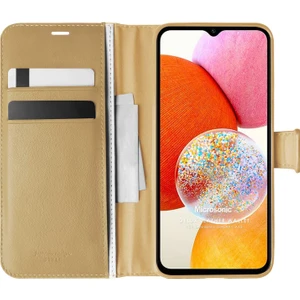 Samsung Galaxy A14 Kılıf Delux Leather Wallet Gold