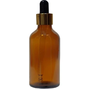 50 ml 3 Adet Altın Renk Damlalık Boş Cam Şişe
