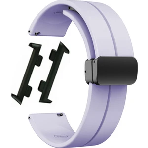 Case Street Casestreet Oppo Watch 46MM Kordon Silikon Mıknatıslı Ayarlanabilir HS19 Lila