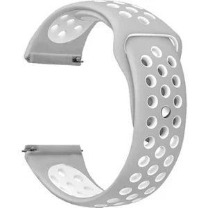 Tecno Watch 2 Kordon Delikli Çift Renk Silikon Koyu Gri