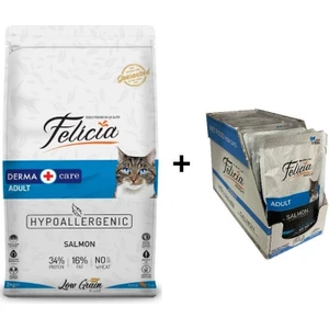 Somonlu Yetişkin Kedi Maması 2 kg + 12 Adet Felicia Kuzulu Yaş Mama 85 gr