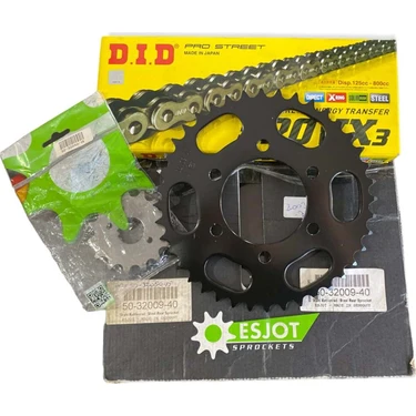 Esjot Zincir Dişli Seti Kawasaki Zx6 03-04 520VX3-108 Dıd Fiyatı
