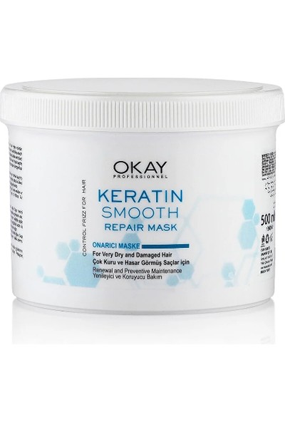 Okay Keratin Smooth Onarıcı Saç Maskesi 500 ml