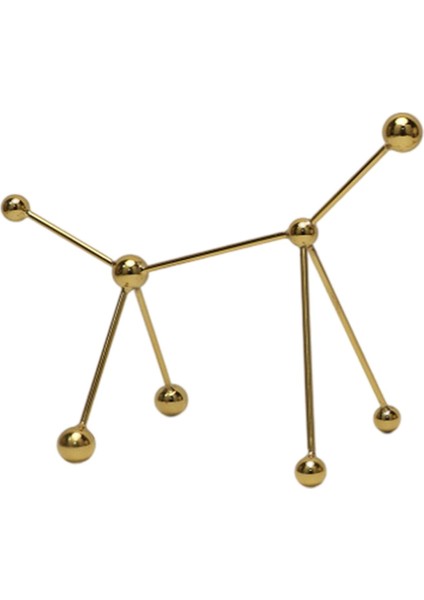 Geometrik Figürinler Heykel Heykelleri Metal El Sanatları Masaüstü Ev Ofisi Altın 21X13X24CM (Yurt Dışından)
