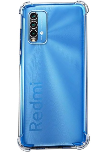 Xiaomi Redmi 9t ile Uyumlu Kapak Kamera Korumalı Antişok Airbag Köşe Korumalı Silikon Şeffaf Kılıf