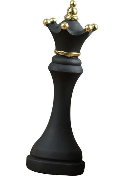 Altın Boya ile Satranç Parçaları Heykeli Uluslararası Satranç Figürinleri Masa Siyah Kraliçe Şekli (Yurt Dışından)