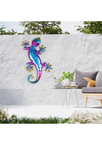 Canlı Kertenkele Duvar Dekor Asılı Heykel Veranda Çit Jecko Balkon Plakası Bleu 2## (Yurt Dışından)