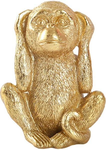 Hayvan Heykelleri El Yapımı Kötü Maymun Figüre Süsü Kötülük Duymaz (Yurt Dışından)