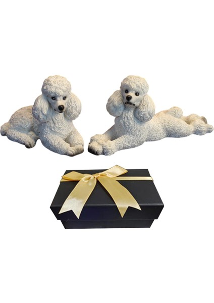 1 Çift Küçük Kaniş Heykeli Reçine Sevimli El Sanatları Koleksiyonlar Hayvan Beyaz (Yurt Dışından)