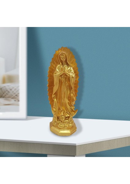 Reçine Virgin Mary Heykel Figürü Kutsanmış Anne Heykelcik Masaüstü Dekorasyon Altın (Yurt Dışından) modelleri