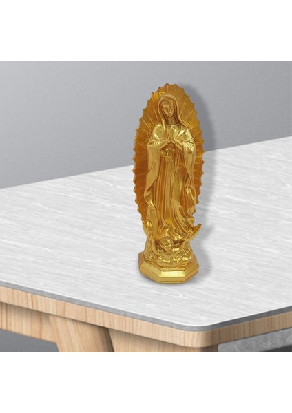 Reçine Virgin Mary Heykel Figürü Kutsanmış Anne Heykelcik Masaüstü Dekorasyon Altın (Yurt Dışından) fırsatları