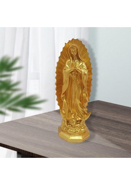 Reçine Virgin Mary Heykel Figürü Kutsanmış Anne Heykelcik Masaüstü Dekorasyon Altın (Yurt Dışından) indirimleri