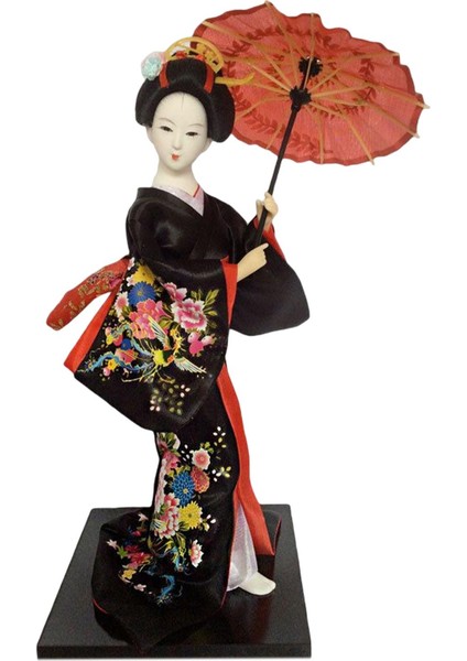 12 "japon Geisha Minyatür Figürinler Heykeli El Yapımı Reçine Masaüstü , Süs, 13CMX13CMX30CM Siyah Için (Yurt Dışından)