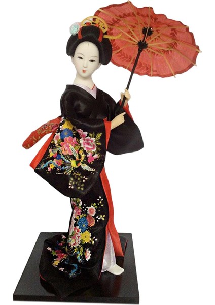 12 "japon Geisha Minyatür Figürinler Heykeli El Yapımı Reçine Masaüstü , Süs, 13CMX13CMX30CM Siyah Için (Yurt Dışından) fiyatları