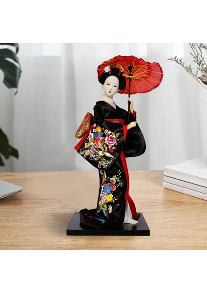 12 "japon Geisha Minyatür Figürinler Heykeli El Yapımı Reçine Masaüstü , Süs, 13CMX13CMX30CM Siyah Için (Yurt Dışından) fırsatları